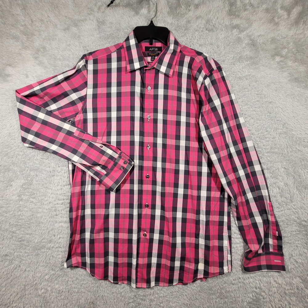 Apt. 9 Pink Black White Plaid Button-Down Shirt